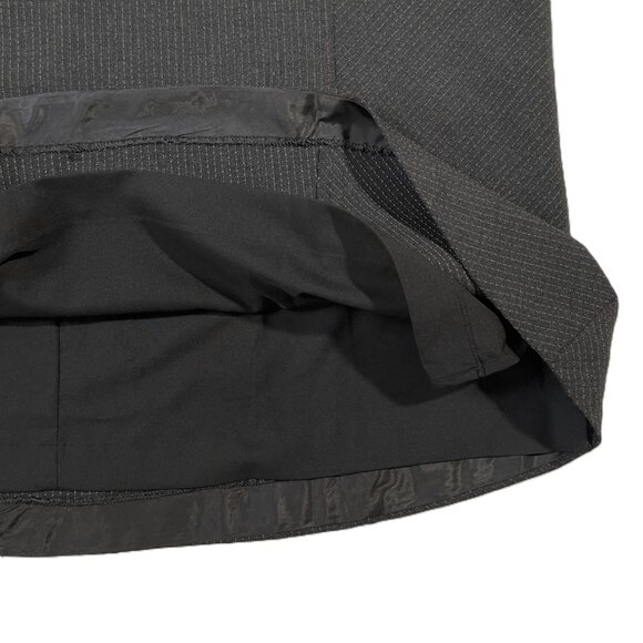 Classiques Wool Stretch Tulip Hem Skirt Size 12 Black Charcoal Pinstripe - Picture 4 of 13